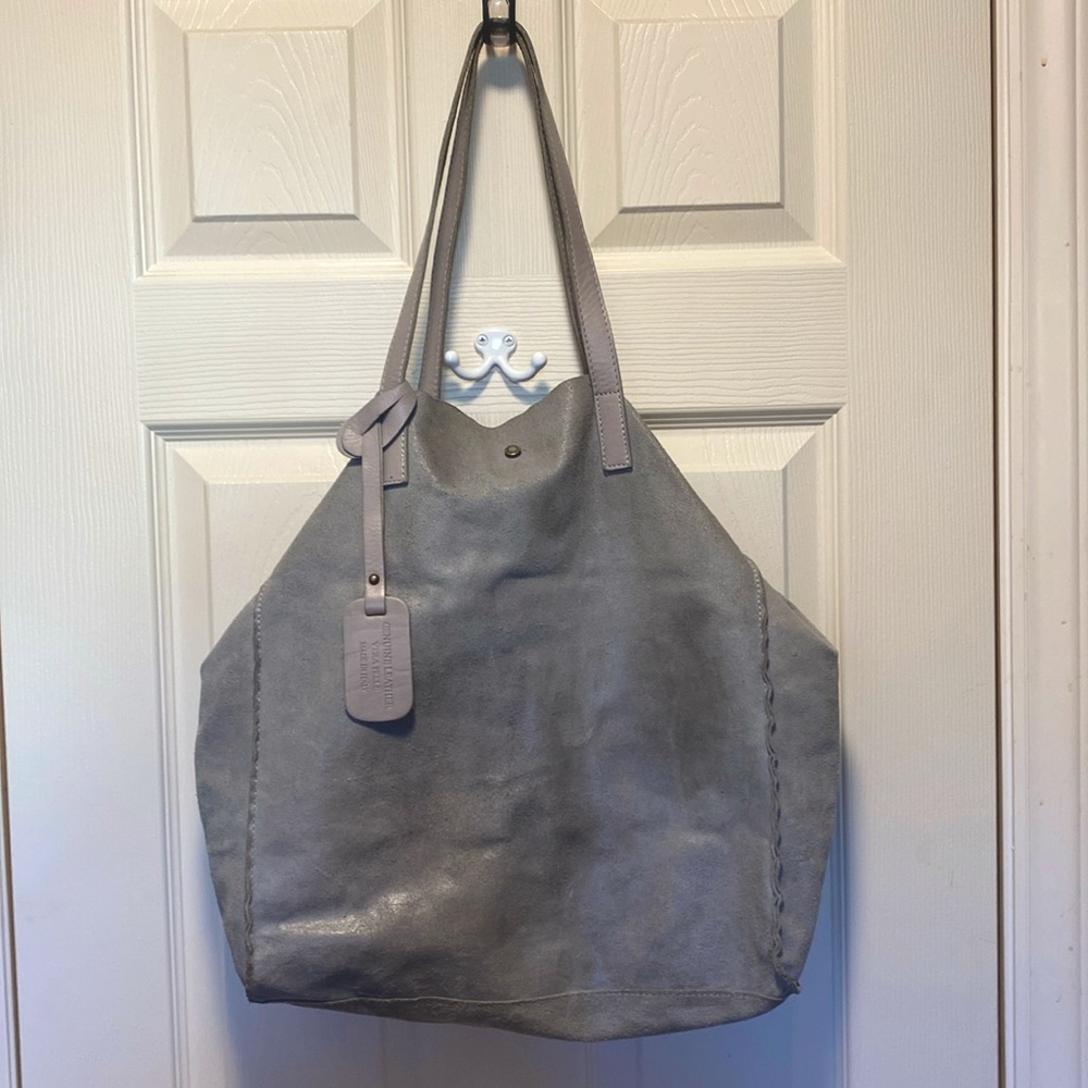 Vera Pelle Suede Leather Tote Bag EUC